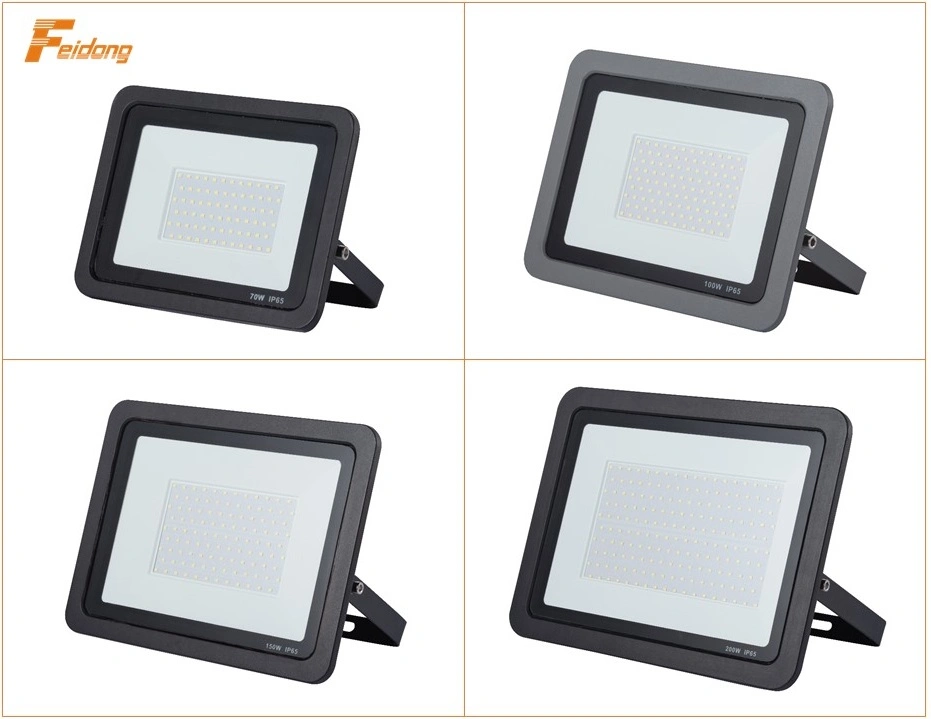 100% Full Power AC85-277V 10W 20W 30W 50W 70W 100W 150W 200W Slim LED Flood Light LED Floodlight LED Flood Lamp Outdoor LED Lighting Reflector LED Lampara