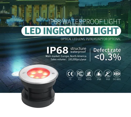 Luce interrata a LED interrata IP68 Segnapasso 6W 304 IP68 Luce da giardino