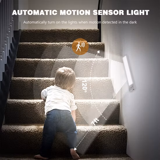 Sensore di movimento PIR Satirs Step 5V Luce notturna portatile sotto armadio con telecomando