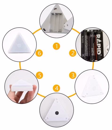 Set di 3 lampade per illuminazione notturna decorativa per interni, supporto a base magnetica da parete a LED, lampada con sensore tattile alimentata a batteria con impostazione della temporizzazione remota, luce per armadio con sensore